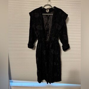 Vintage Long Embriodered black coat